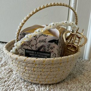 Candle, Hair Clip & Hair Bands Gift Basket